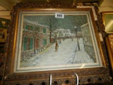 A gilt framed winter scene, image 26 x 31 cm COLLECT ONLY.