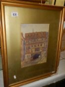 A framed and glazed watercolour 'The Glory Hole Lincoln' signed G M Turner 1922, 49 x 60 cm, COLLECT