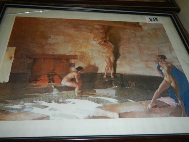 Three framed and glazed Russell Flint prints, 34.5 x 44.5 cm, COLLECT ONLY. - Image 2 of 5