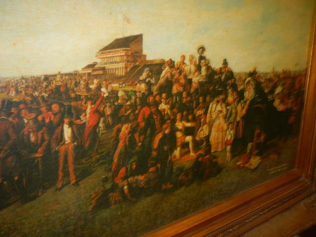 A gilt framed print on canvas entitled Derby Day 1856 by William Powball Frith, 65 x 84 cm, COLLECT - Image 2 of 3