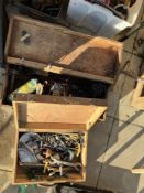 2 Wooden toolboxes full of tools COLLECT ONLY