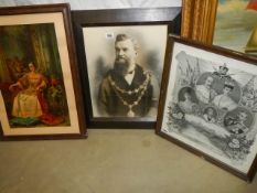 Three framed and glazed prints including Royalty, COLLECT ONLY.
