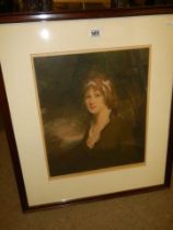 A framed and glazed female portrait signed T Hamilton-Crawford, COLLECT ONLY.