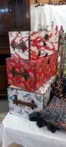 3 decorative boxes (Book on red box A/F) COLLECT ONLY.