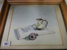 A framed and glazed still life watercolour, COLLECT ONLY.