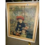 A large framed and glazed Renoir print entitled 'On The Terrace' COLLECT ONLY.