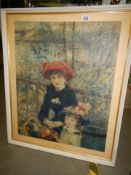 A large framed and glazed Renoir print entitled 'On The Terrace' COLLECT ONLY.