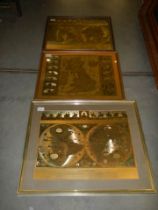 Three framed and glazed maps, 45.7 x 55 cm, 46.5 x 56 cm and 53.5 x 63.5 cm, COLLECT ONLY.