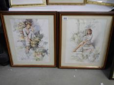 A pair of framed and glazed prints, 43 x 50 cm COLLECT ONLY.