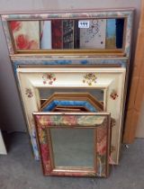 A quantity of mirrors with painted/printed frames COLLECT ONLY