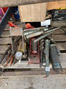 A collection of snips, decorative foot pumps & grease guns COLLECT ONLY