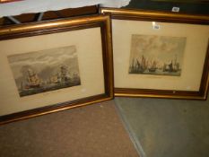 A pair of framed and glazed nautical scene engravings, COLLECT ONLY.