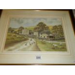 A framed and glazed rural scene limited edition print by Anita Hall, 46 x 57.5 cm COLLECT ONLY.