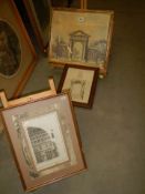Three framed and glazed architectural prints, COLLECT ONLY.