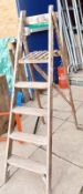 A 4 step pine step ladder