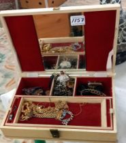 A good selection of costume jewellery in box