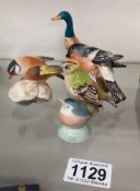 A selection of bird figures including 3 Beswick Royal Worcester & Danish