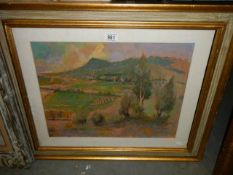 A framed and glazed rural scene, 71 x 62 cm, COLLECT ONLY.