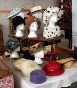A good lot of ladies headwear including a fur hat COLLECT ONLY