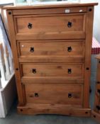 A 4 drawer pine chest of drawers COLLECT ONLY