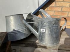 2x Galvanised buckets & watering can COLLECT ONLY