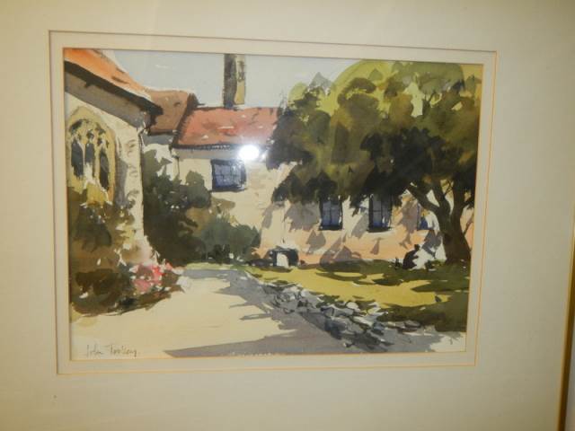 A pair of gilt framed and glazed rural scene water colour signed John Tooley, 47 x 39 cm, COLLECT - Image 2 of 7