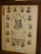 A framed and glazed collage entitled 'Chiefs of the German Army 1870' 50 x 62 cm COLLECT ONLY.