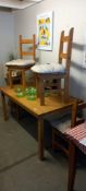 A pine kitchen table & 4 chairs COLLECT ONLY