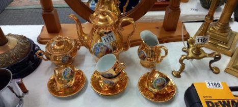 An 'Epiag' Czechoslovakian gold decorative coffee set