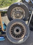2 Spitfire / MGB / Midget wire wheels COLLECT ONLY