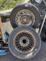 2 Spitfire / MGB / Midget wire wheels COLLECT ONLY