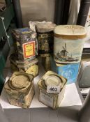 A collection of 8 Taylors and other vintage tea caddy tins