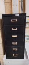 A Black 6 drawer filing cabinet 67 x 28 x 40cm
