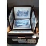 8 framed and glazed prints including London scenes, COLLECT ONLY