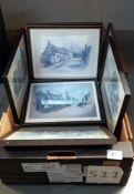 8 framed and glazed prints including London scenes, COLLECT ONLY