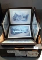 8 framed and glazed prints including London scenes, COLLECT ONLY