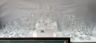 A selection of vintage drinking glasses COLLECT ONLY