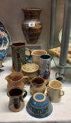 A good lot of Studio pottery vases & jugs