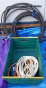 A crate of heavy duty cabling