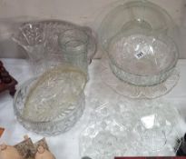 A good selection of vintage moulded glass COLLECT ONLY