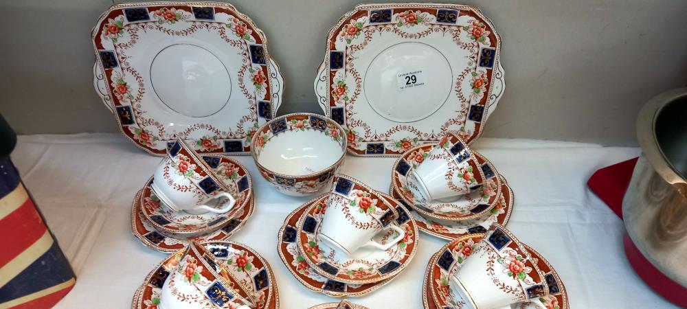 A 1930s Bone China trio's cups & Saucers with cake plates - Image 2 of 4