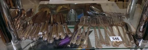 A part silver plated cutlery set