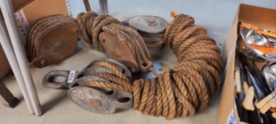 2 sets of rope pulleys (Block & Tackle) COLLECT ONLY