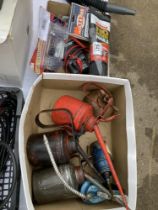 A quantity of workshop sundries & Vintage oil cans