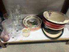 A collection of 1980's London landscape themed Wedgwood plates, other ceramic items and glasses