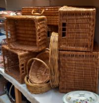 A quantity of Wicker baskets including picnic baskets COLLECT ONLY