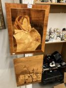 A pair of marquetry images