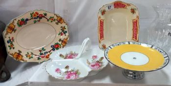 A quantity of early 20th century Dishes & Cake stands including Meakin COLLECT ONLY