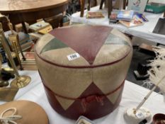 A leather pouffe COLLECT ONLY