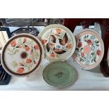 3 Denby & 1 Poole patten plates